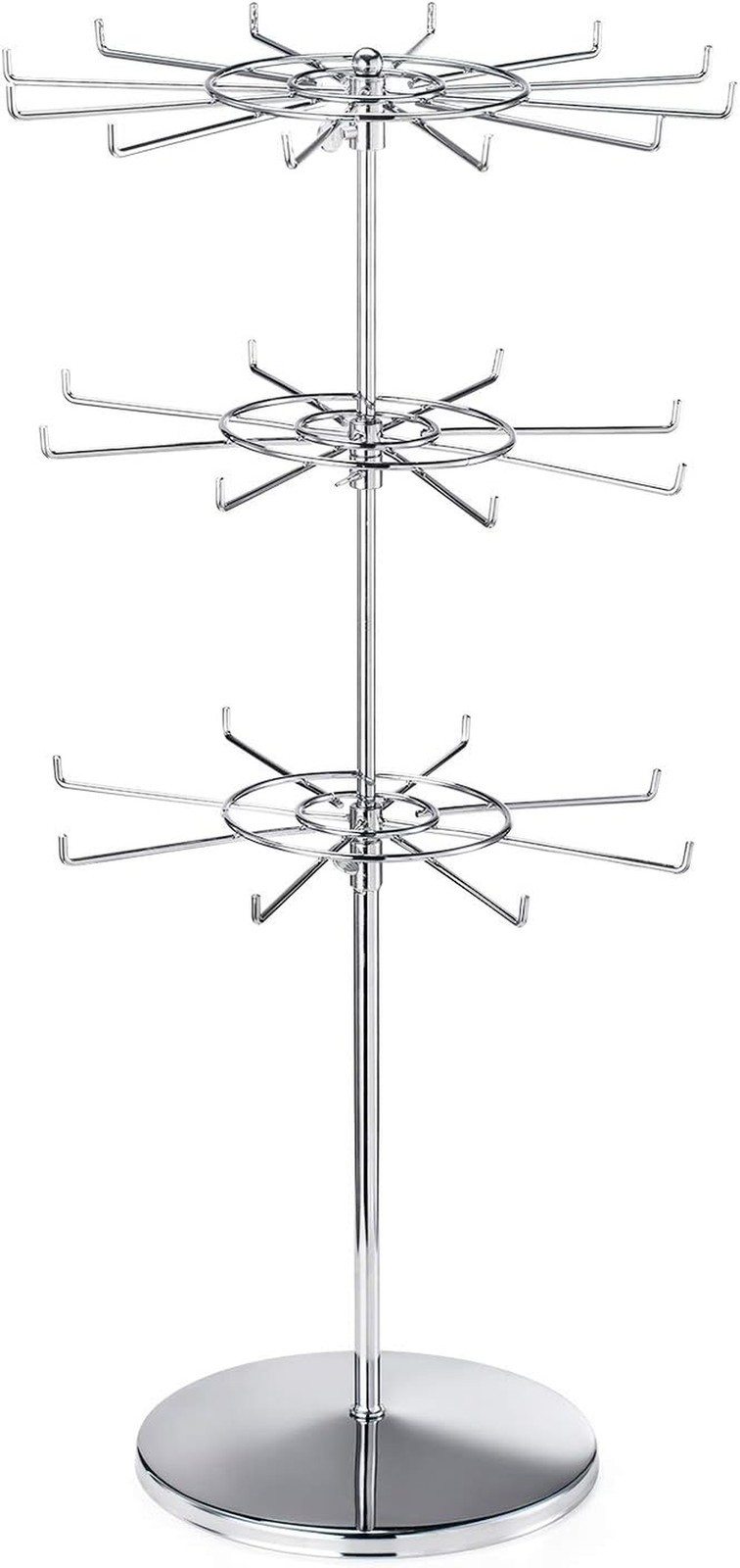 Polmart 3-Tier Spinning Display Stand ，Heavy Duty Adjustable Countertop Stand fo