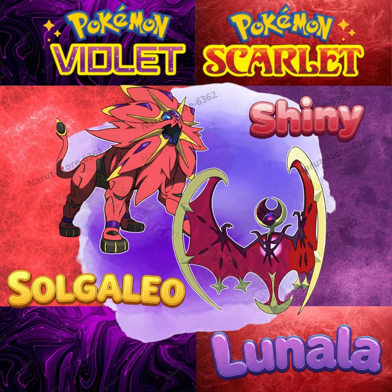 🌟LUNALA & SOLGALEO EVENT SHINY UNTOUCHED 🌟 FOR POKEMON SCARLET & VIOLET