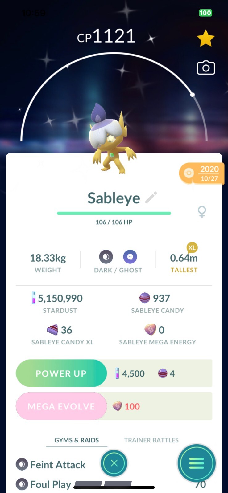 Shiny Sableye Halloween Litwick Hat costume – TRADE – Read Description – SALE