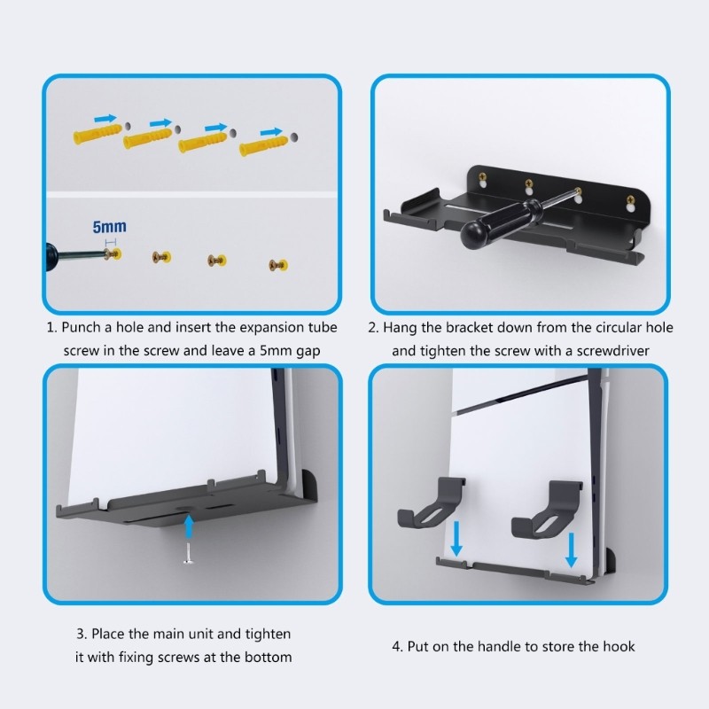 Wall Mount Host Support Holder Display Shelf Controller Bracket for Slim