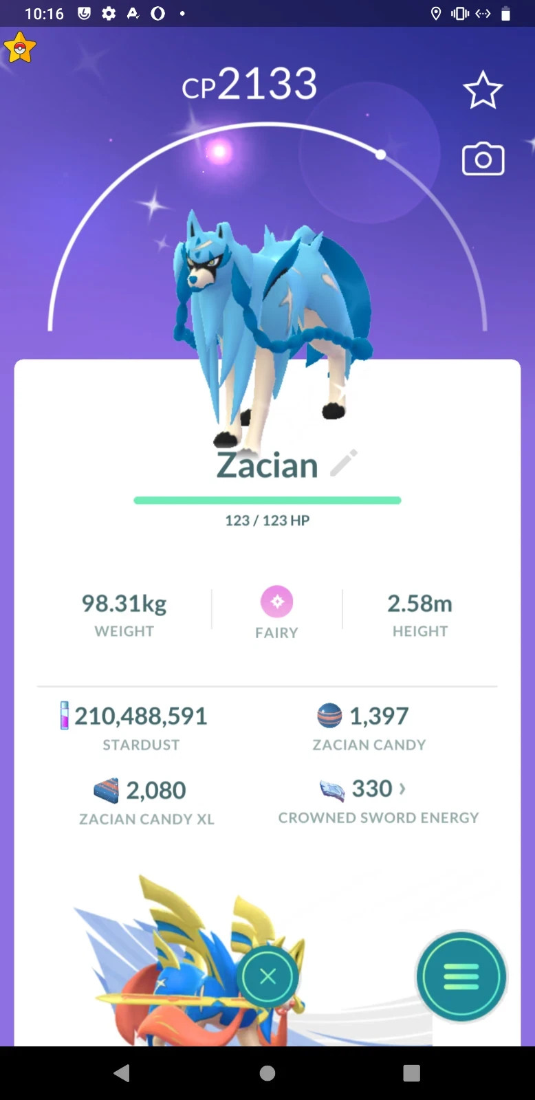 Pokémon Shiny Zacian | PTC Go