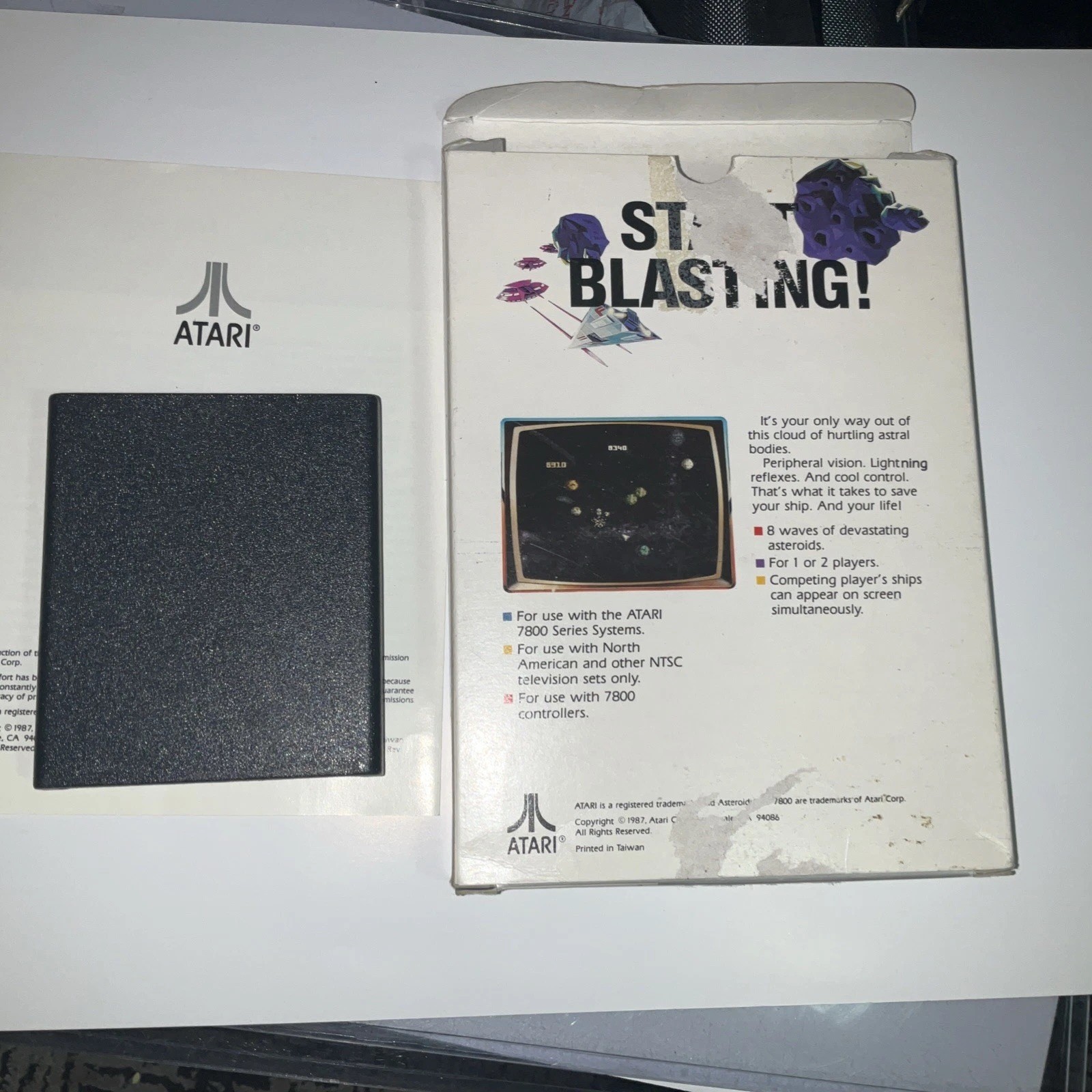 Asteroids (Atari 7800, 1986) Complete CIB Authentic