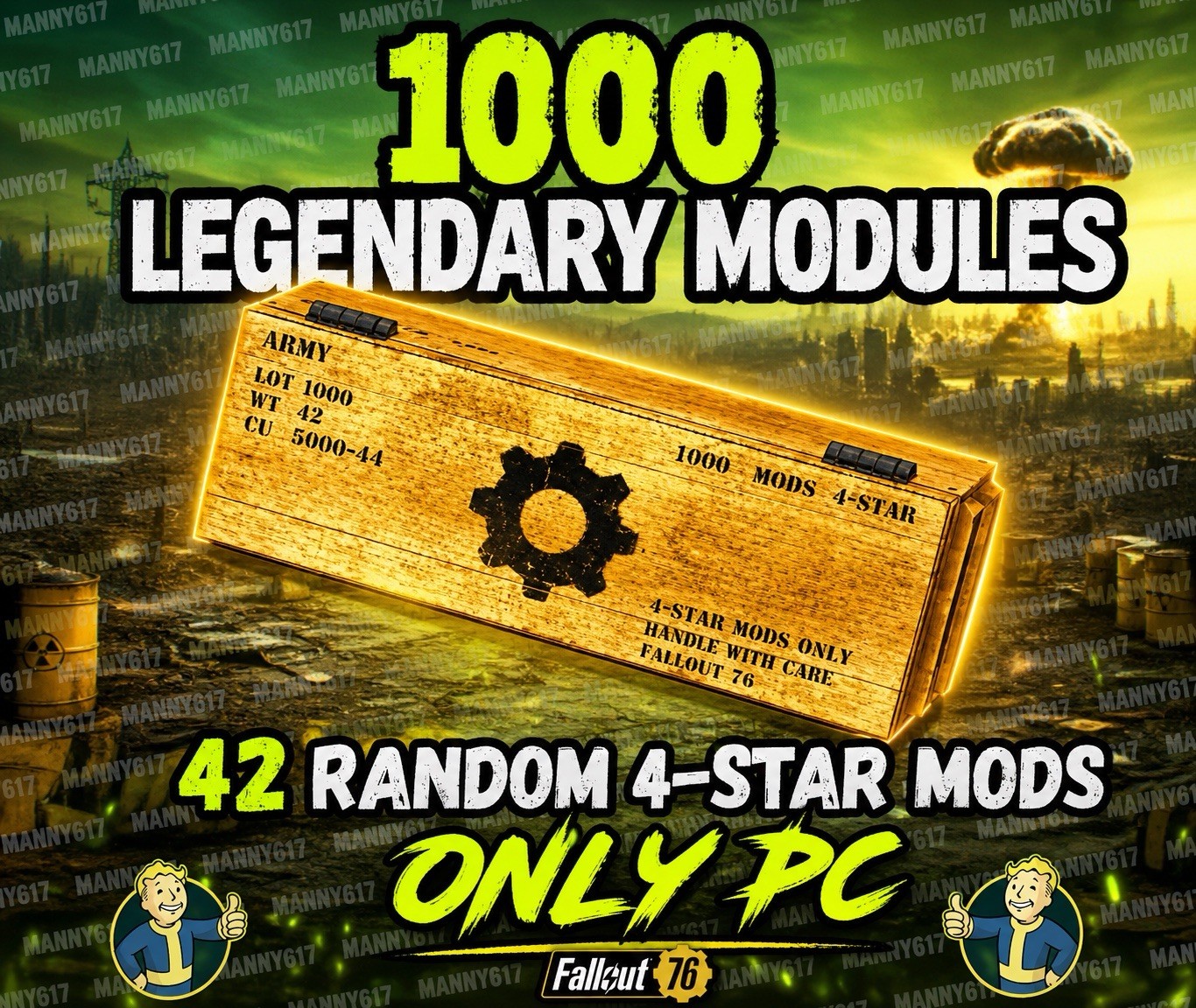 FALLOUT 76 [PC] LEGENDARY MODULES x1000 [RANDOM FOUR STARS MODS TO SCRAP]