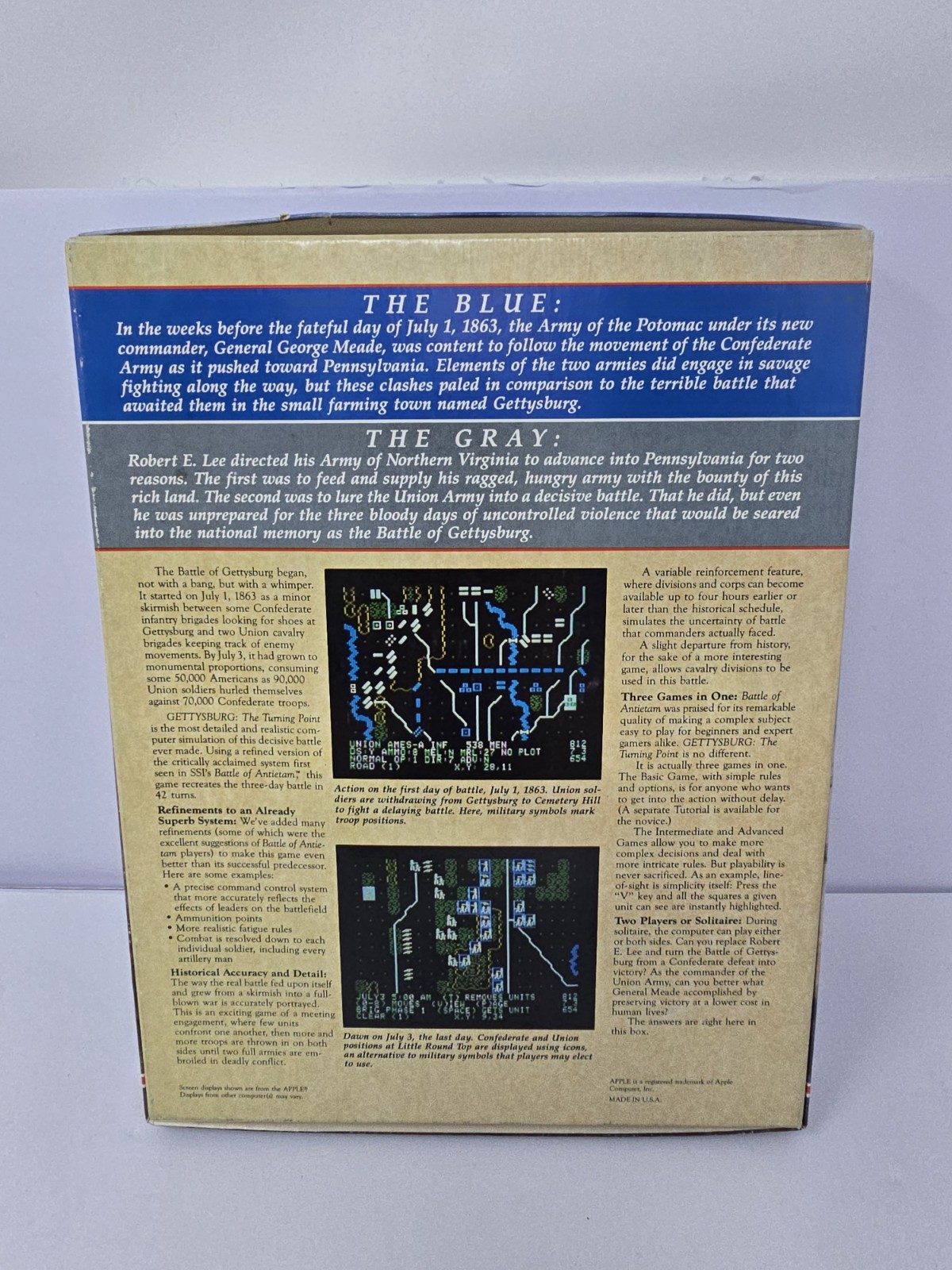 Gettysburg The Turning Point For Atari 400/800 Computer In Box