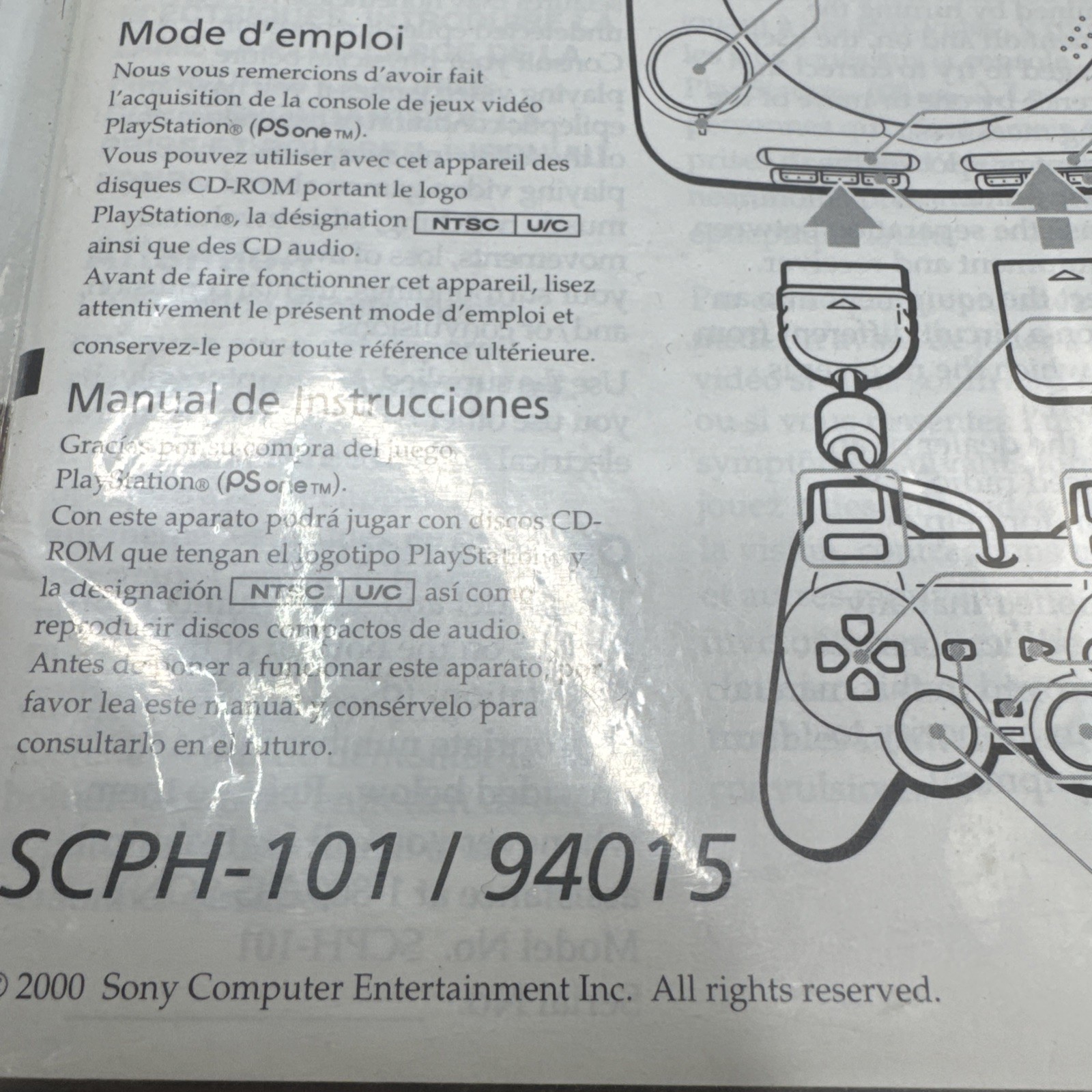 PlayStation SCPH-101 Instruction Manual (2000, Sony) Brand New Factory Sealed