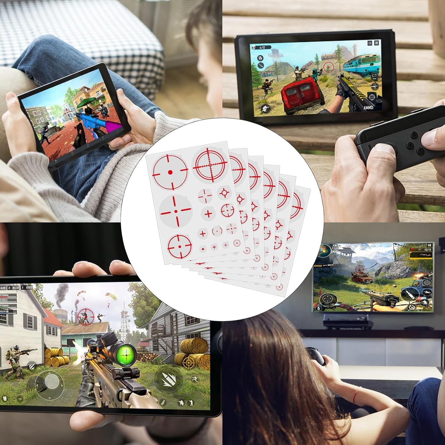 90PCS Transparent Gaming Crosshair Stickers for Monitor Mobile TV