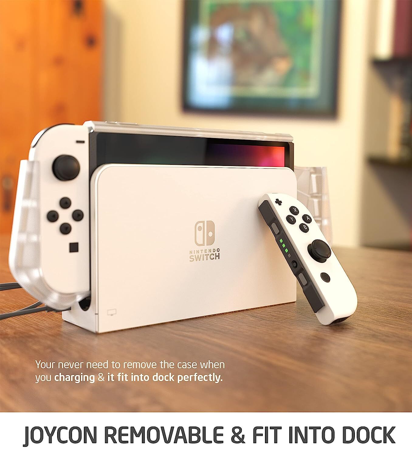 Mumba Dockable Case New for Nintendo Switch OLED 2021 TPU Ergonomics Grip Cover