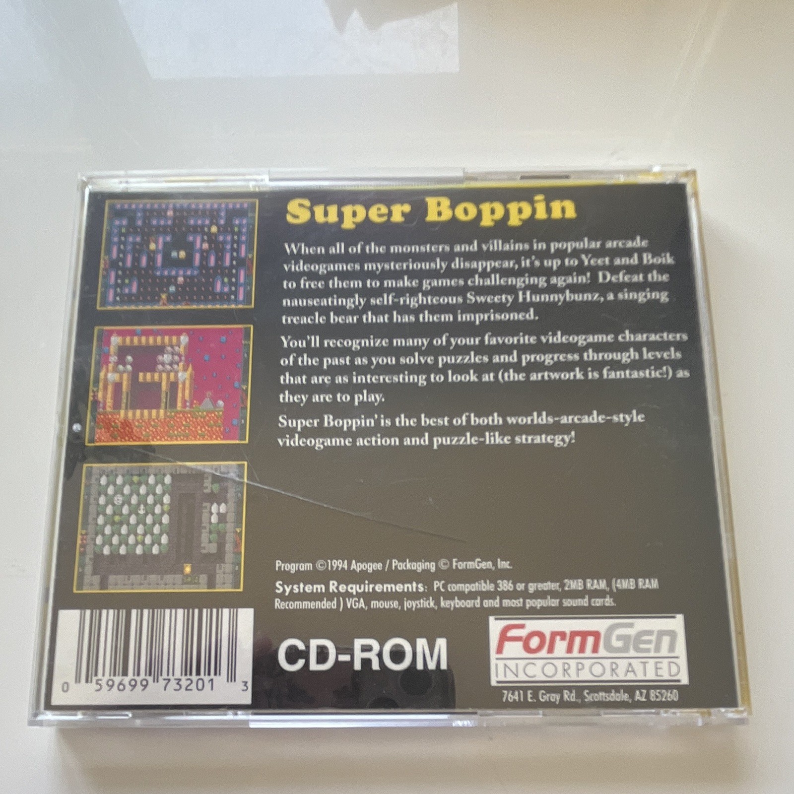 Apogee Super Boppin’ Full Version PC CD-ROM Game, Arcade/Puzzle, 1994