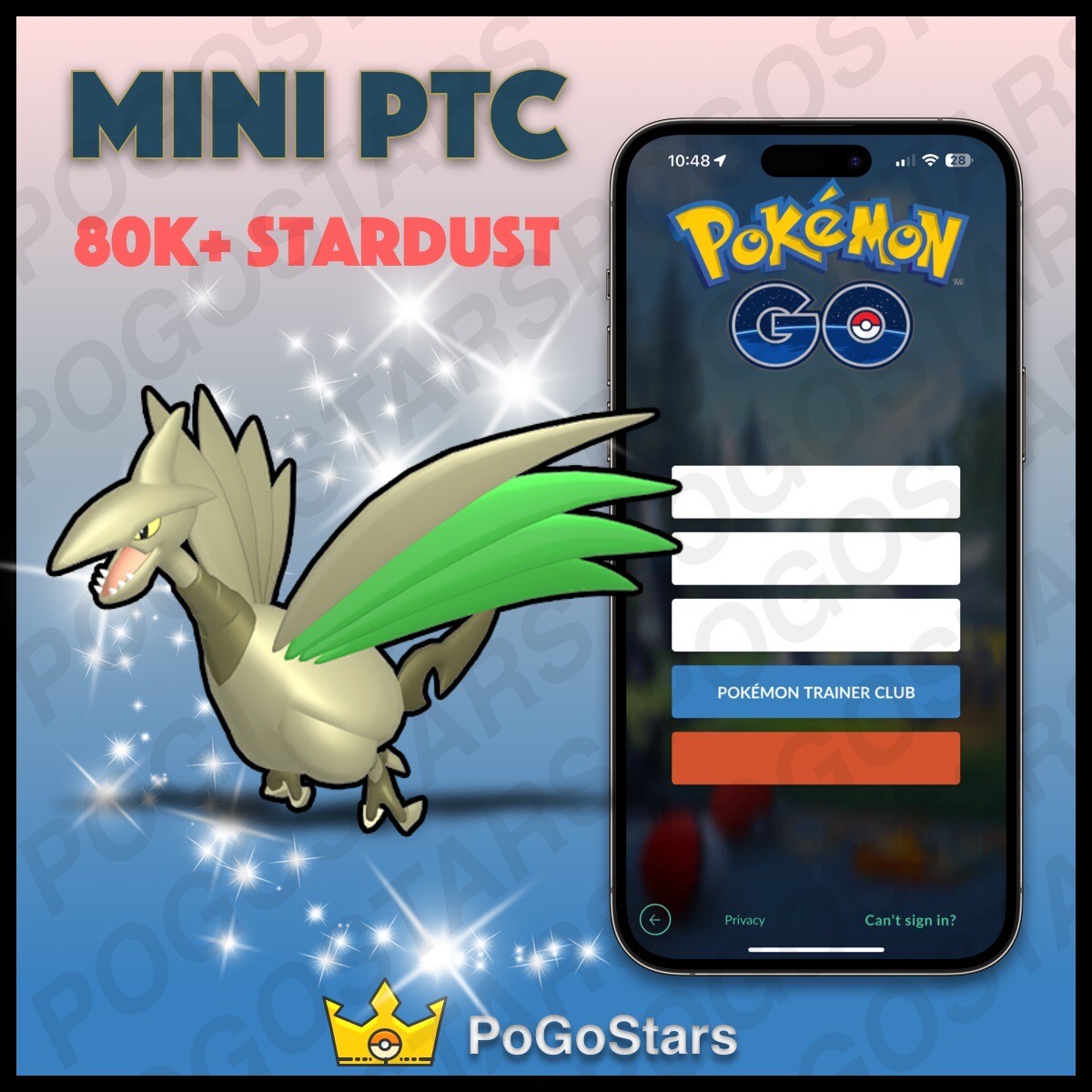 Pokémon Go – Shiny Skarmory – Mini PTC 80K Stardust✨Read Description✨