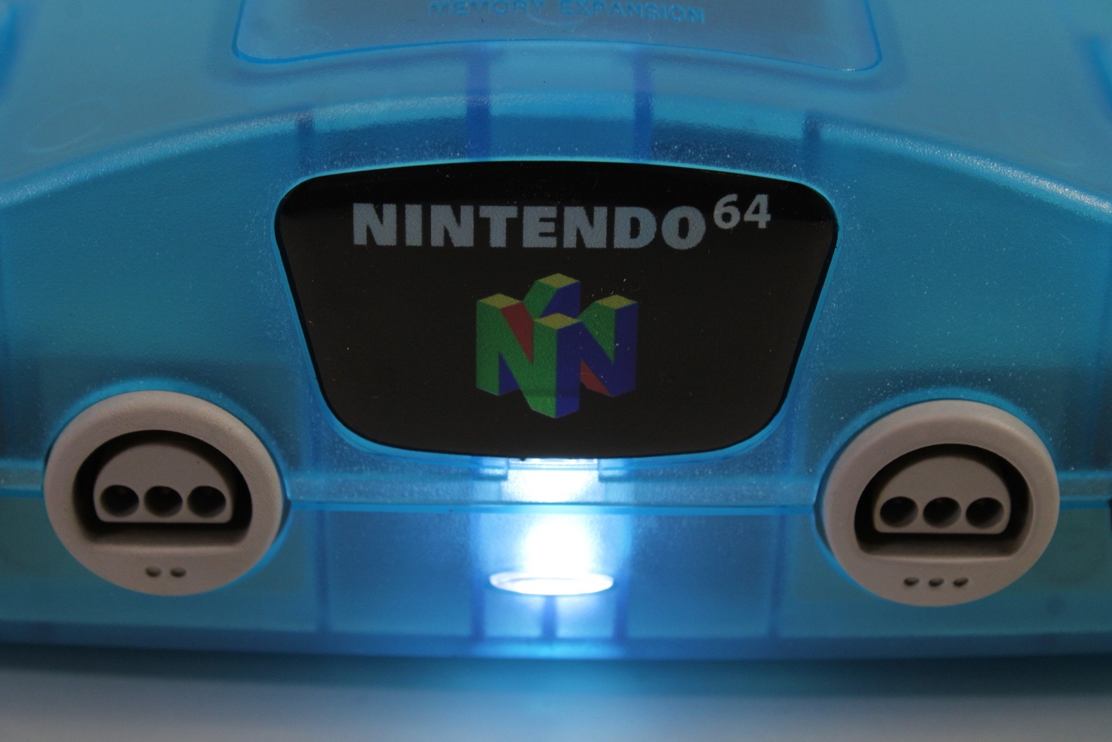 Nintendo 64 Clear Transparent Ice Blue Console Controller AC AV Bundle N64