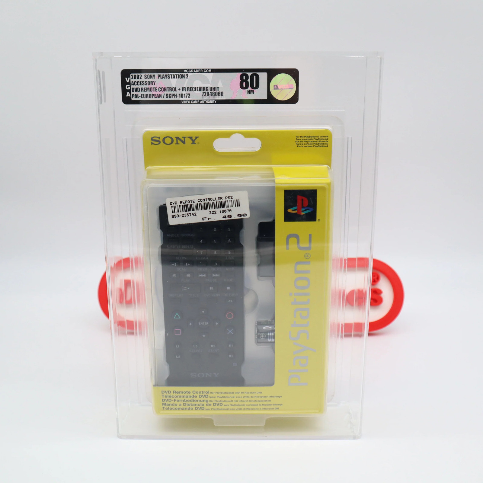 PS2 PlayStation 2 DVD REMOTE CONTROL & IR RECIEVING UNIT -VGA GRADED 80 Sealed!