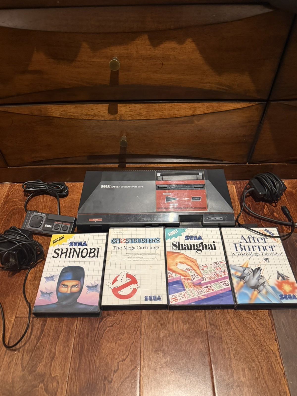 SEGA Master System Model 3010 Console Bundle w/ Ghostbusters, Shinobi, + 2 More