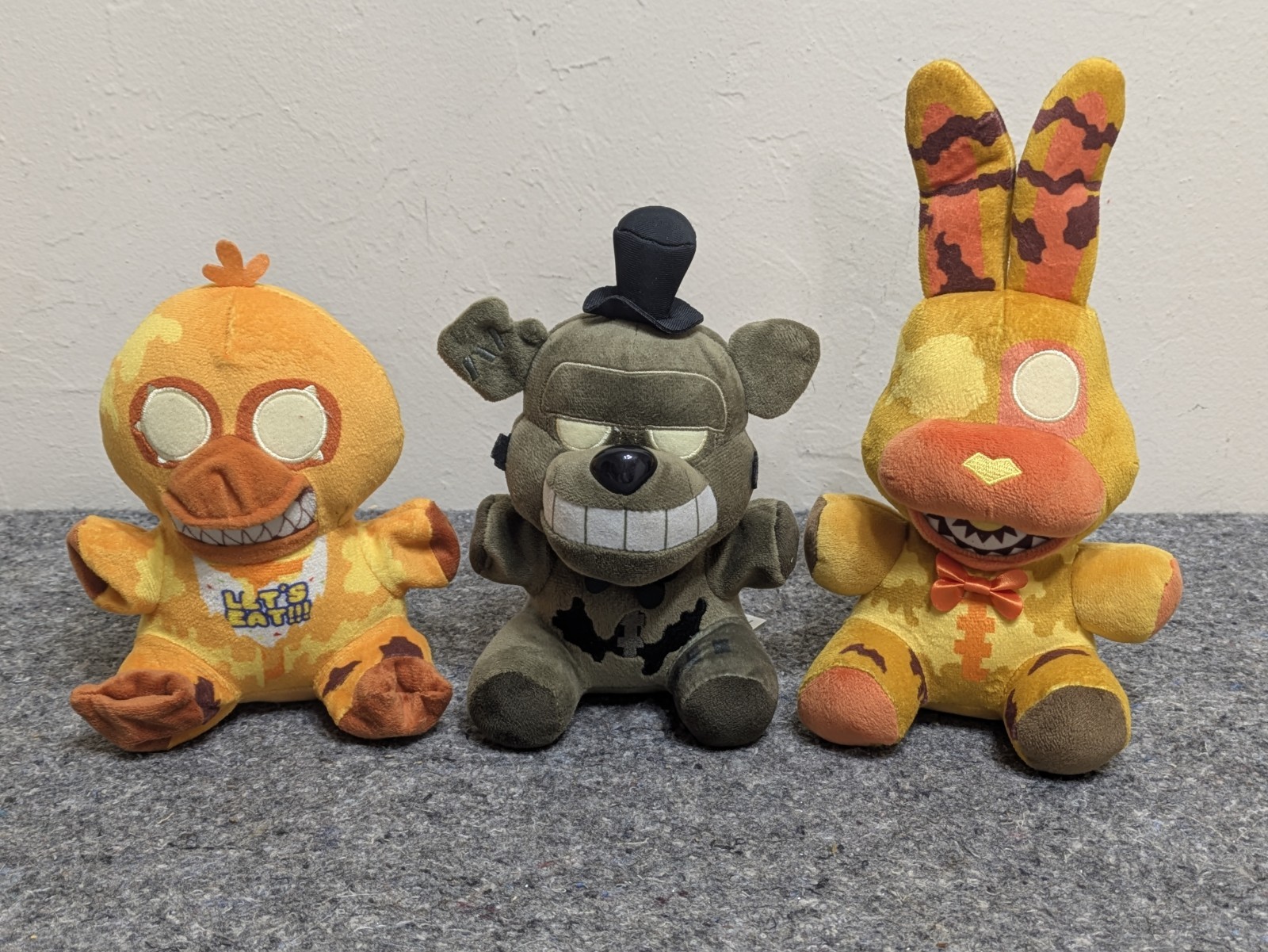 Five Nights At Freddy’s Lot of 3 Halloween Plush Jack O Bonnie Chica FNAF 2021