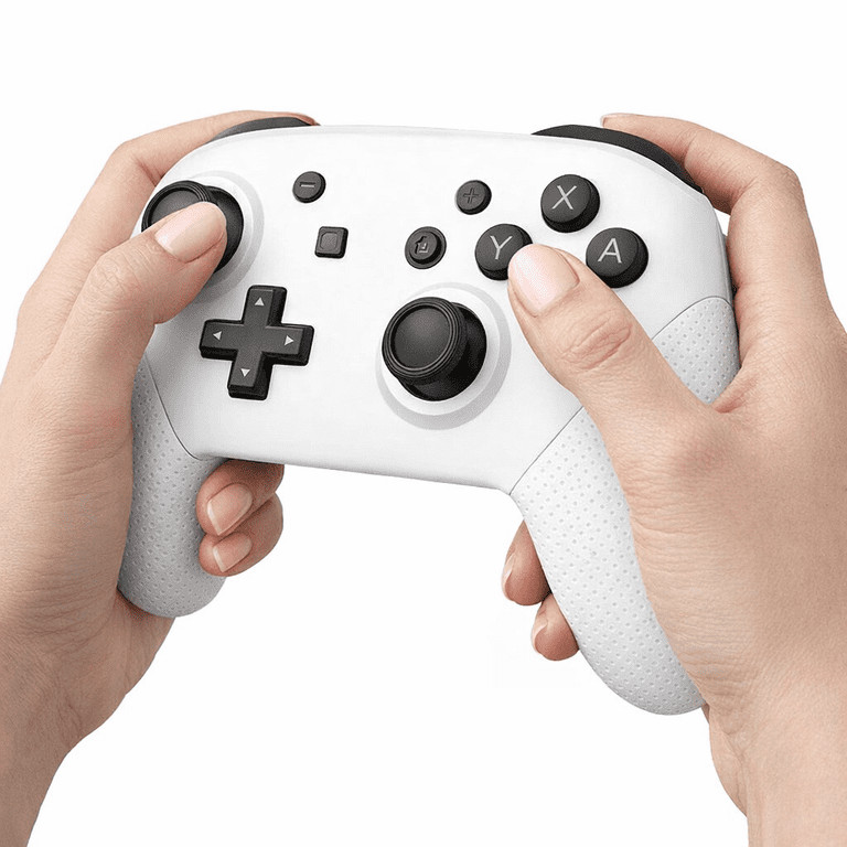 Arctic White Bluetooth Pro Controller For Nintendo Switch 1+2 OLED Lite Wireless