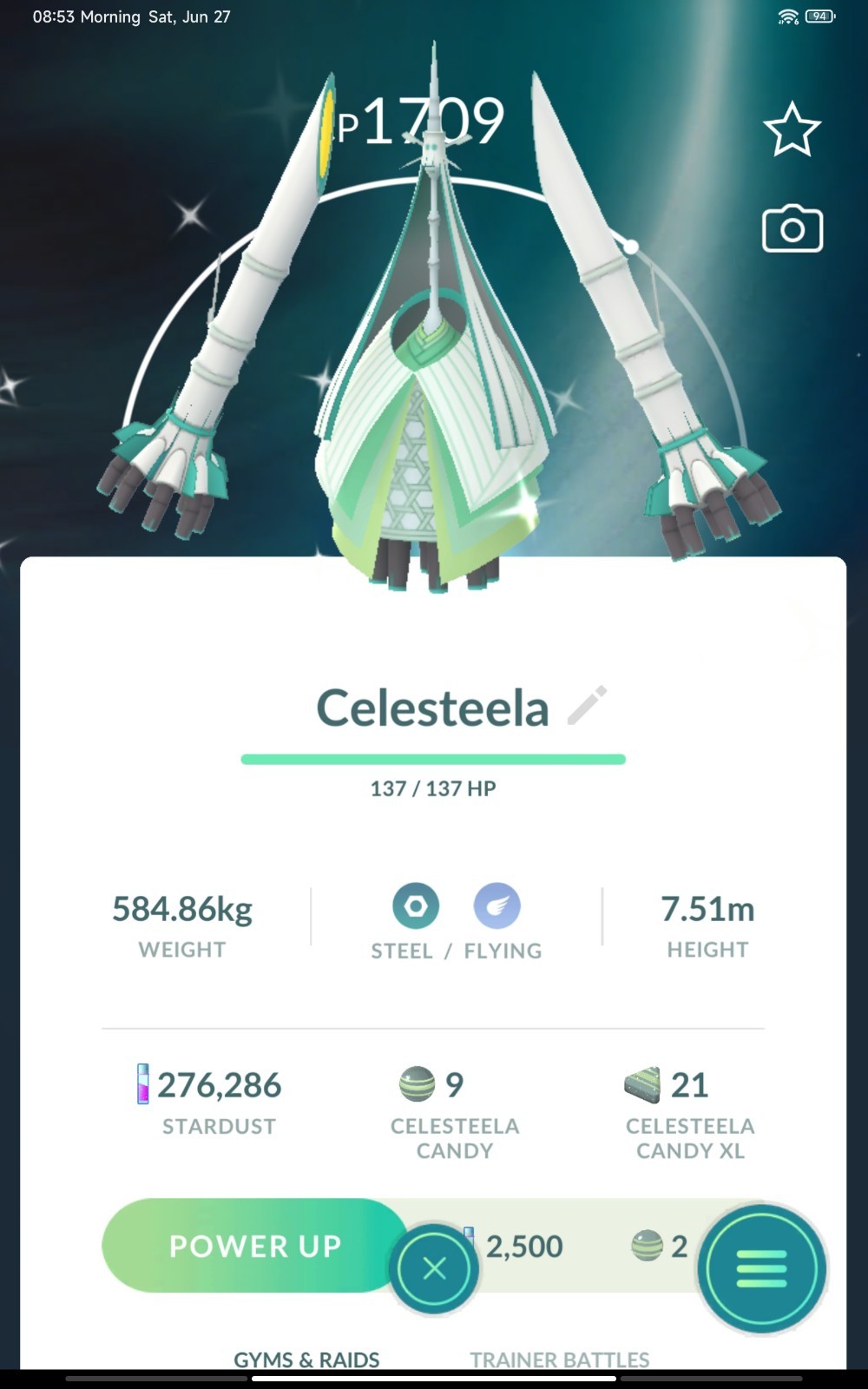 Shiny Celesteela Pokémon Go | 30 Days Friendship Trade