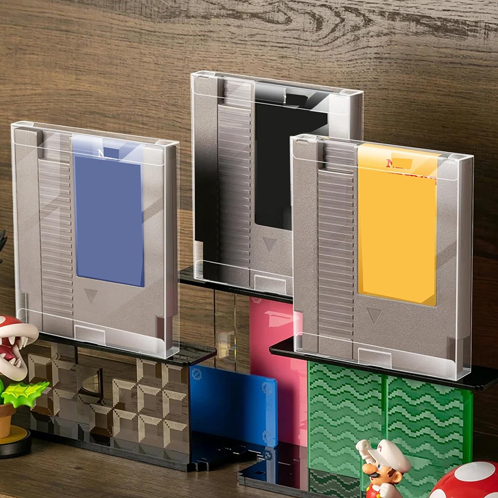 Display Case for Nintendo Game Cartridges NES Clear Plastic Protectors Storage