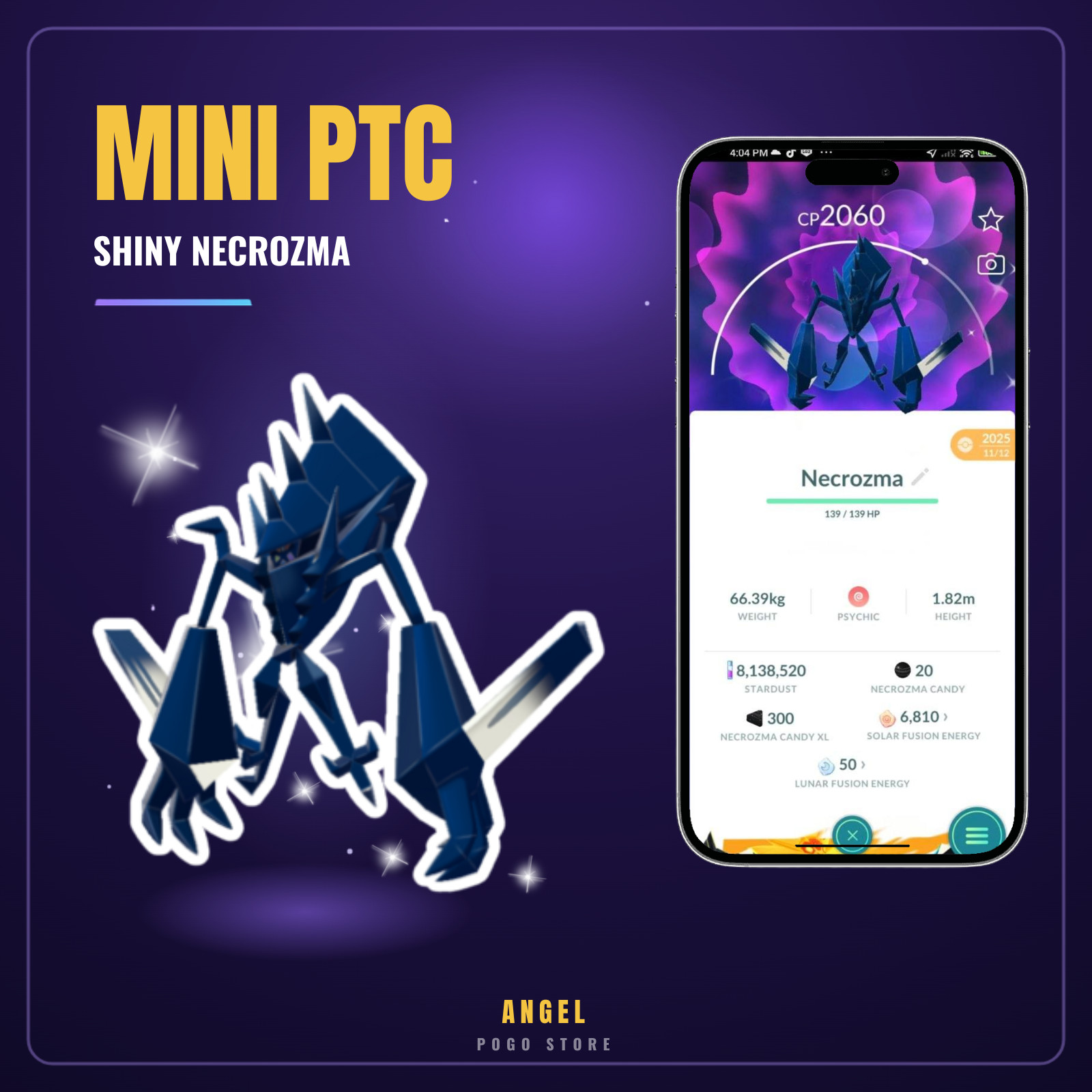 Pokémon PTC GO – Shiny Necrozma✨- Read Description 💥