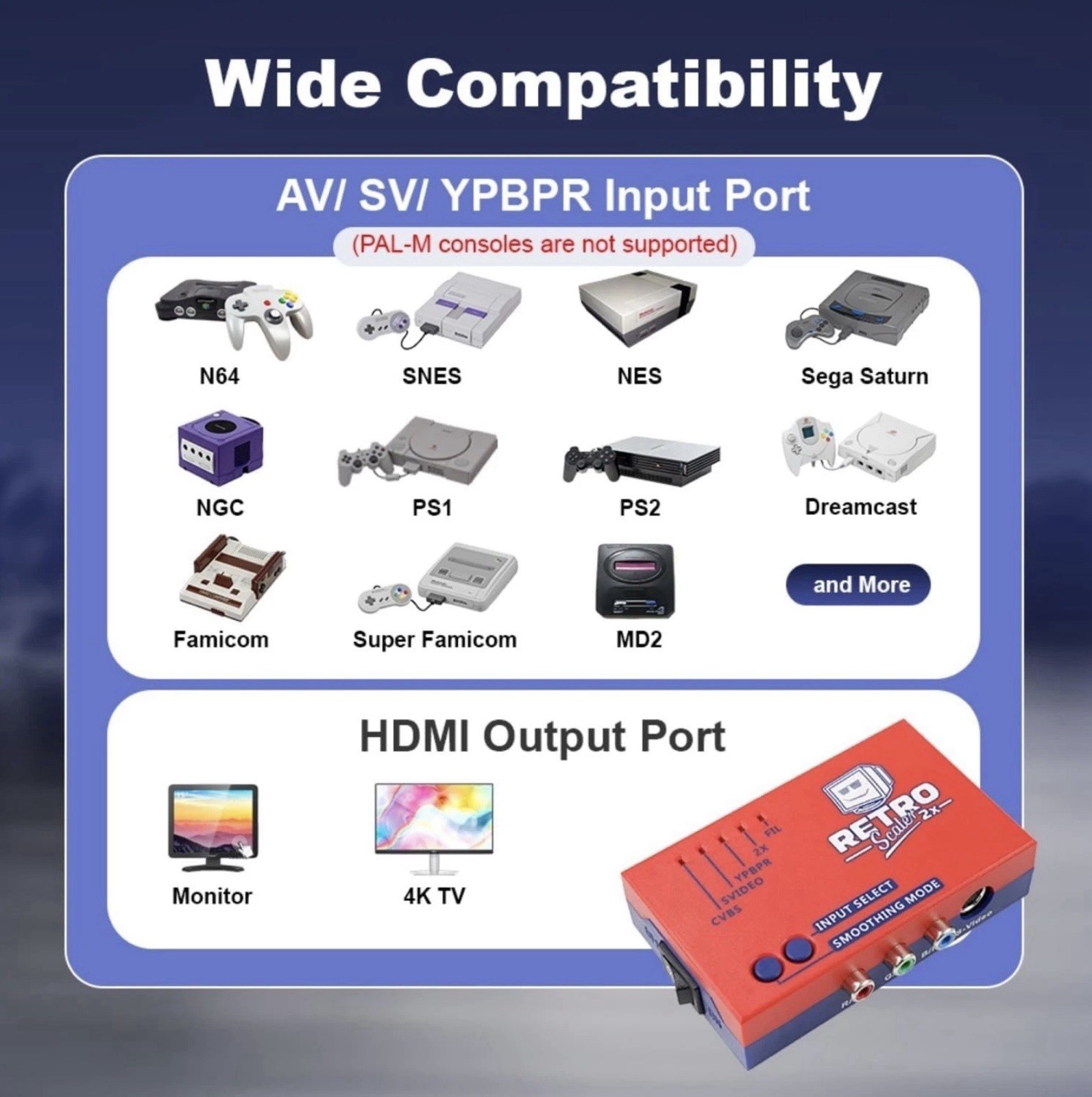 RetroScaler 2x HDMI Upscaler Converter Line-Doubler Tink *US Seller*