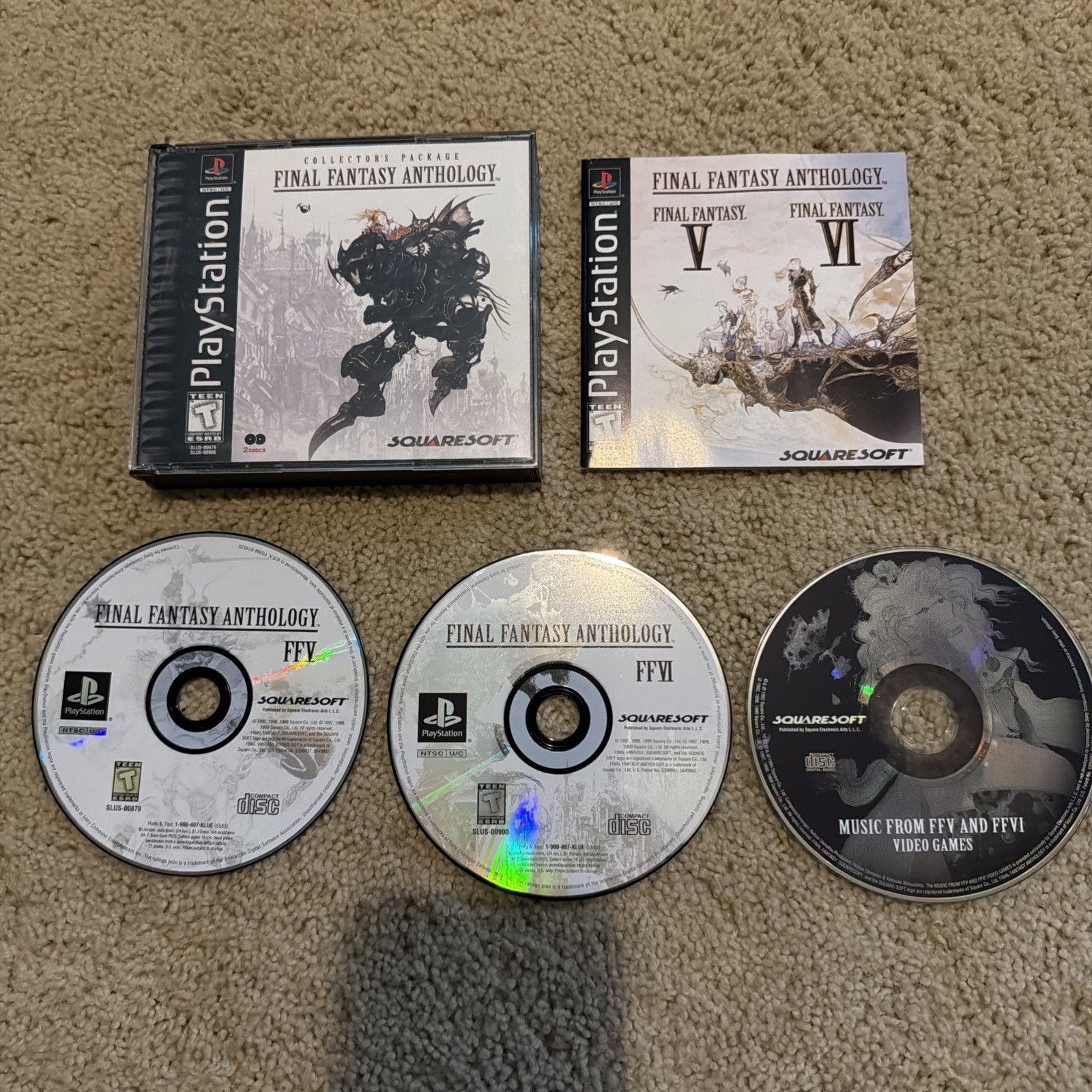 Final Fantasy Anthology – PlayStation 1, PS1, Manual, Tested, Music CD, Reg Card