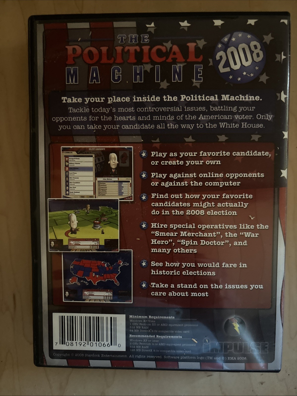 The Political Machine PC CD ROM computer video games 2008 Campaign for President