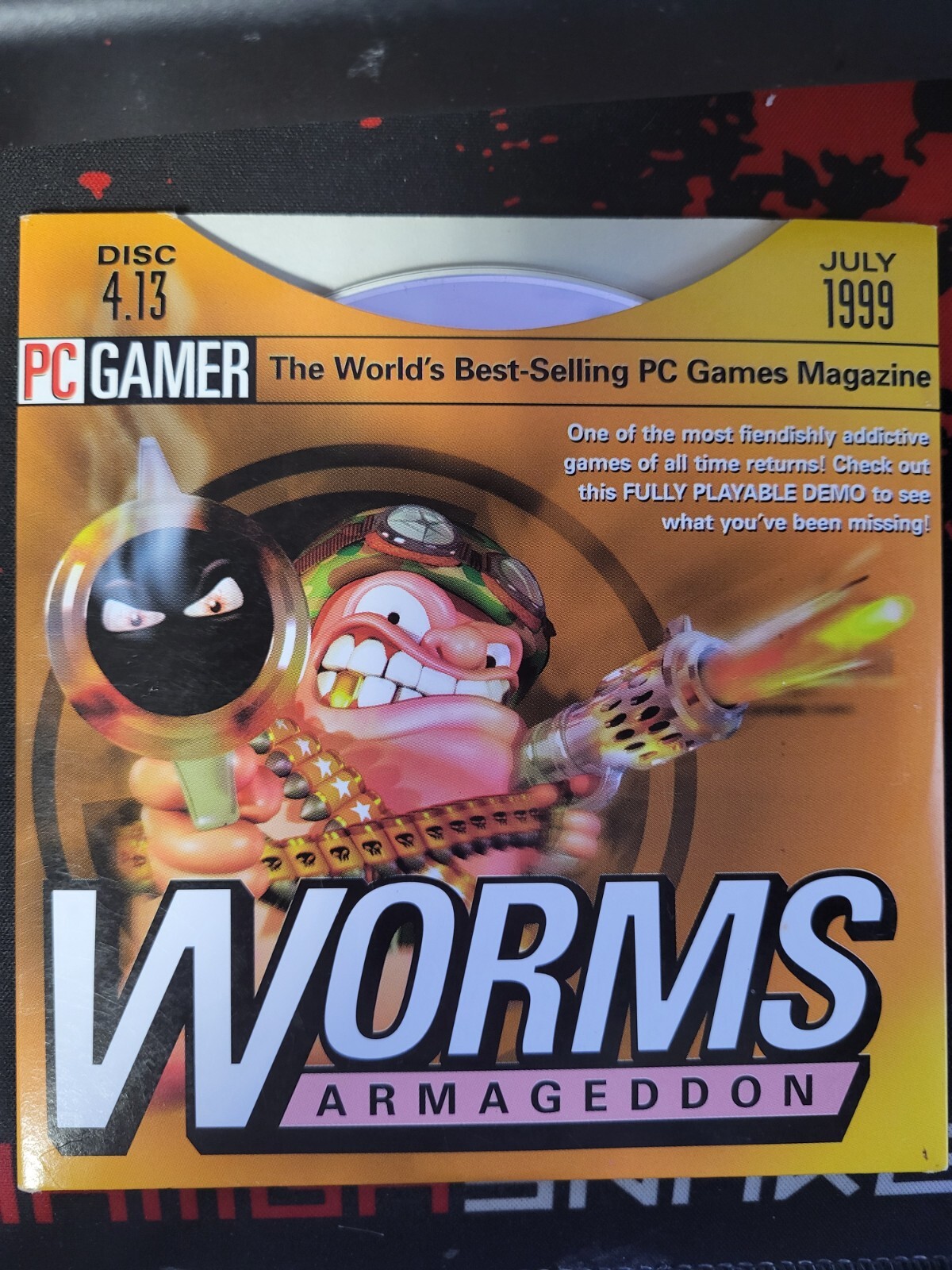 PC Gamer Demo CD Disc Worms Armageddon 4.13 July VINTAGE 1999 WIN 95+ Required