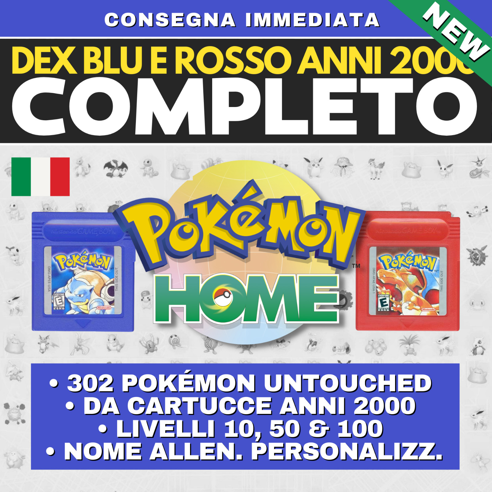Pokemon HOME Blue Gold Legit 2000s Shiny Living Dex Pokedex Complete with Kanto