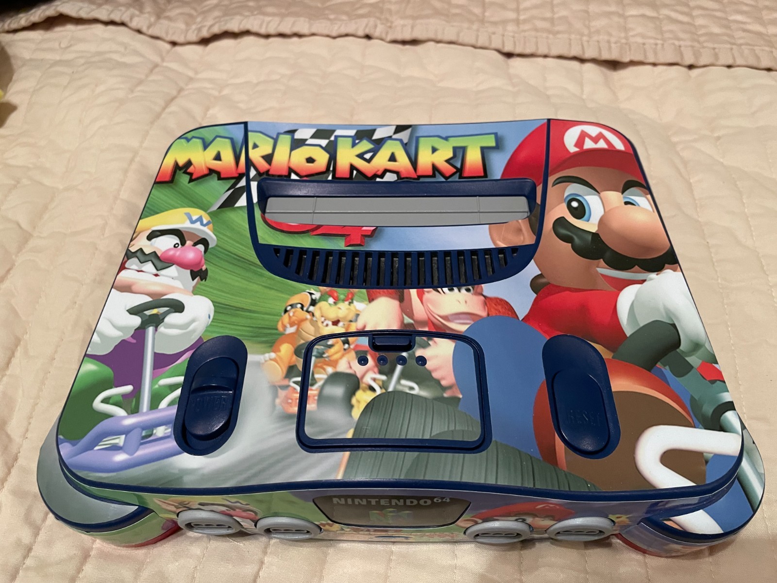Nintendo 64 Console -Painted Blue/Light Blue/Red SuperMario Kart 3d Decals