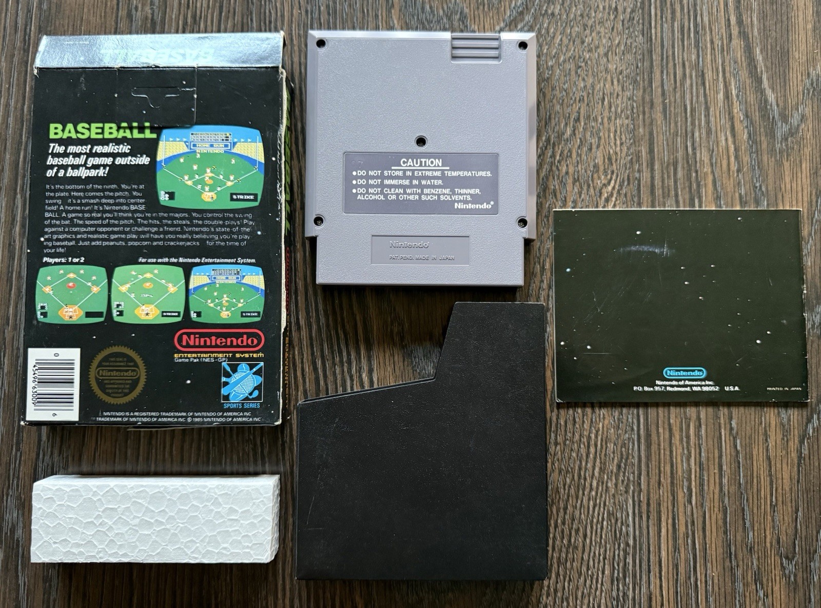 Baseball Complete in Box CIB Hangtab No Code EARLY PRINT (Nintendo, NES 1985)🔥