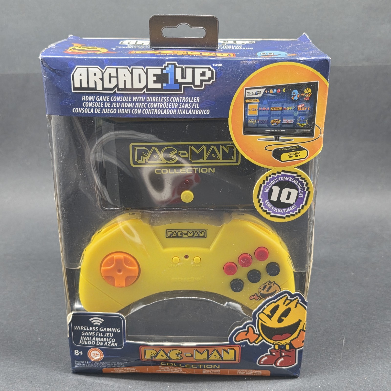 Bandai Namco Arcade 1up Pacman Collection Console And Wireless Gaming Controller