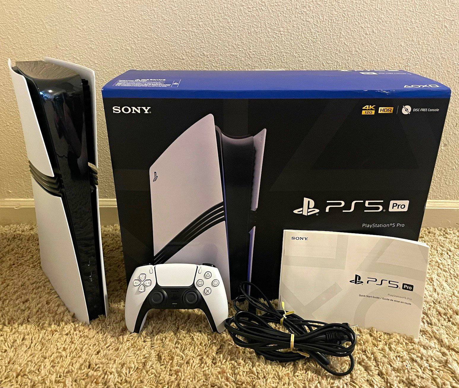 Sony PlayStation 5 Pro PS5 Console 2TB 4K HDR DualSense Box Cables White/Black