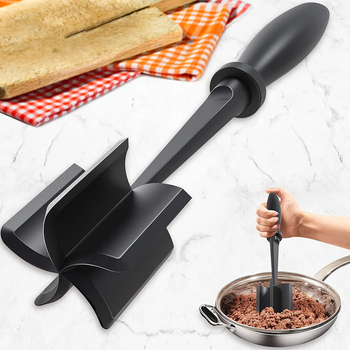 Pampered Chef Mix Chopper Meat Chopper Nylon Crumble Mixer Smasher for Food USA