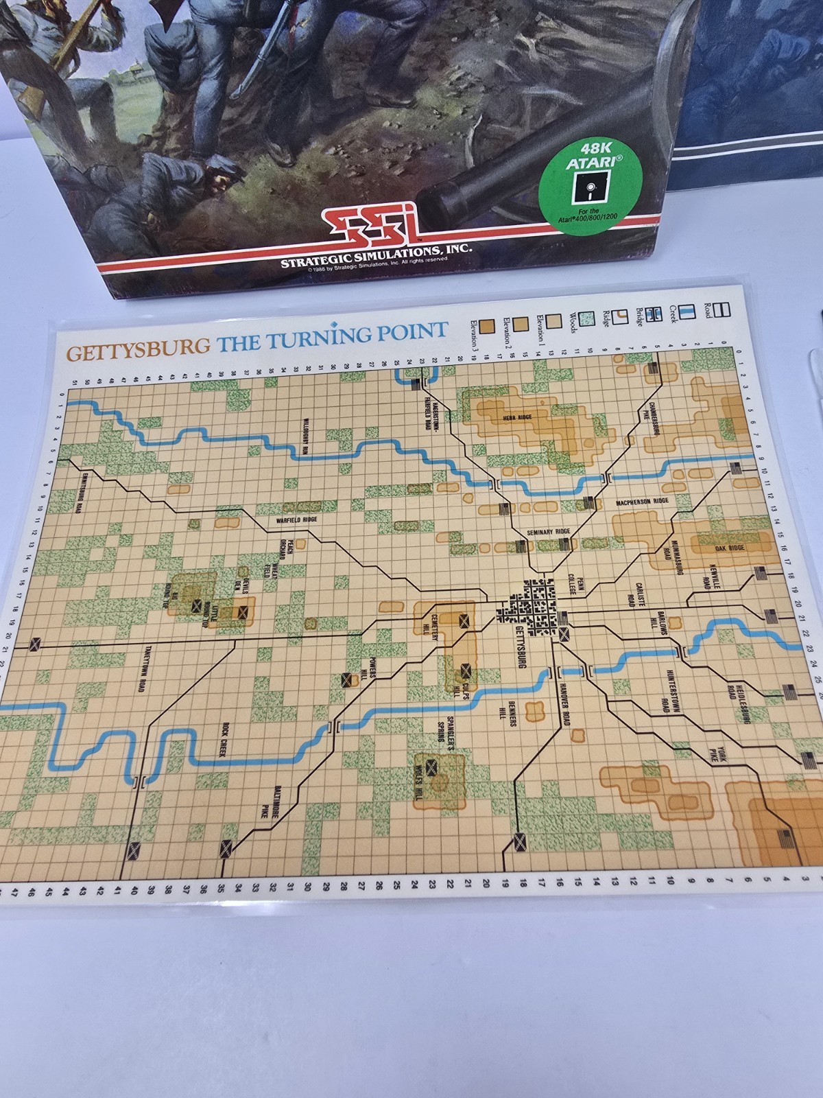 Gettysburg The Turning Point For Atari 400/800 Computer In Box