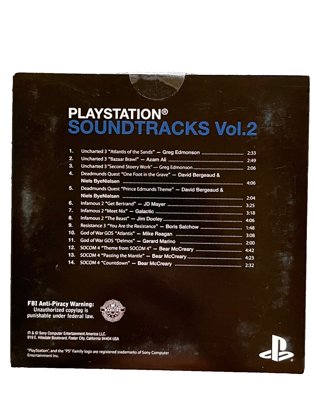 PlayStation Soundtracks Vol 2 CD Sony PS3 Game Music Various Artists Collectible