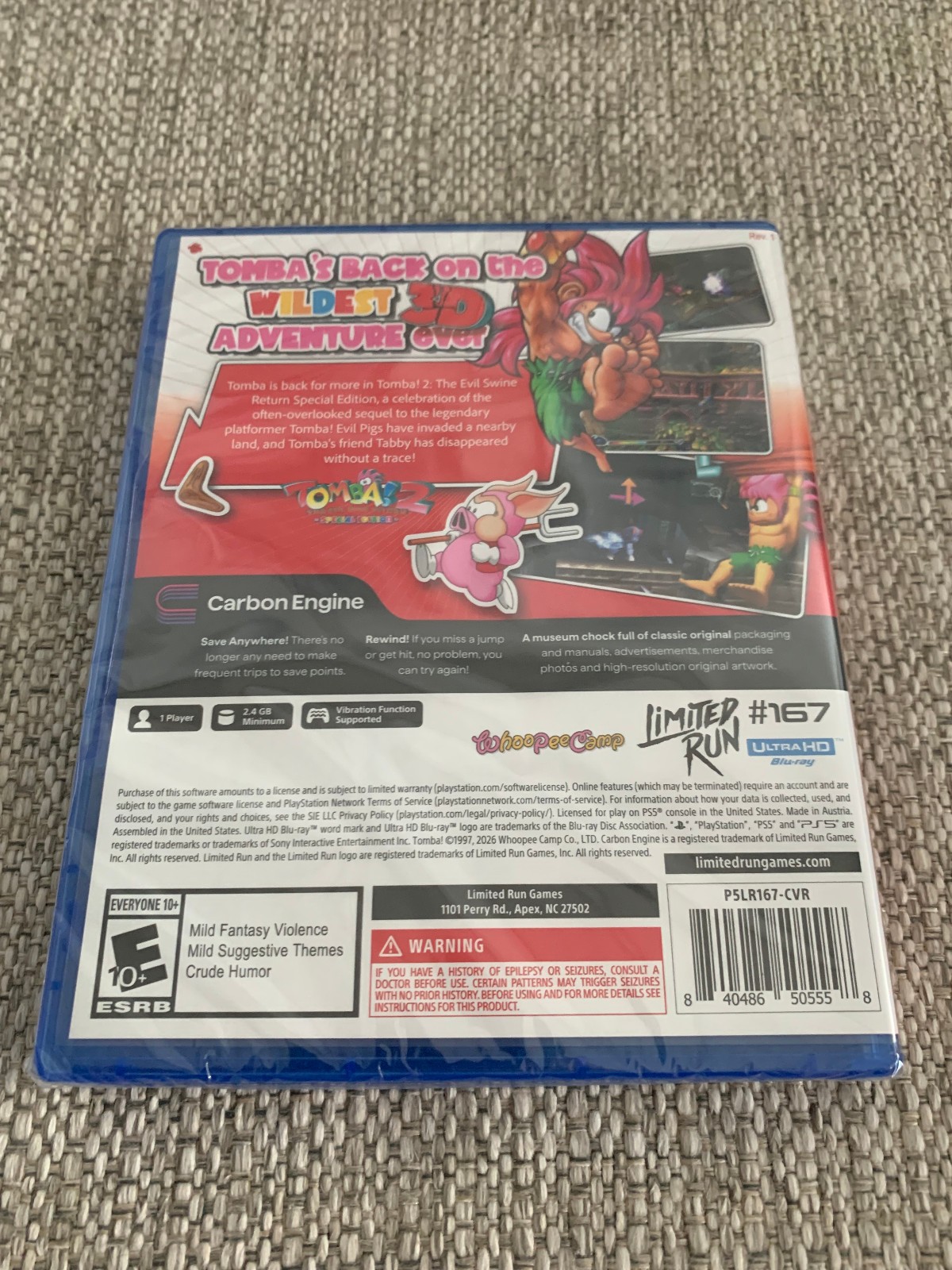 Tomba! 2 The Evil Swine Returns PS5 Limited Run #167 Playstation 5 New Sealed