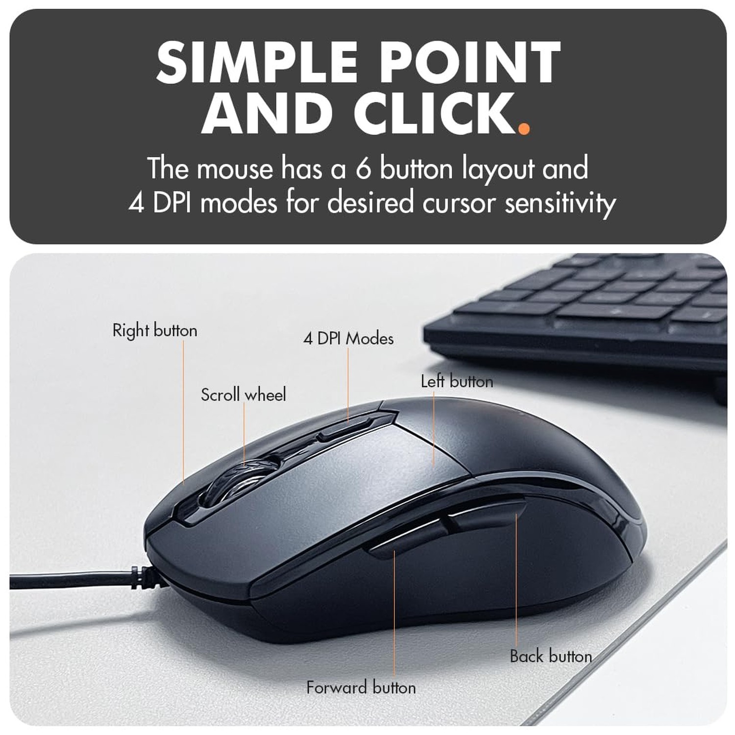 X9 Wired Keyboard and Mouse Combo – Large Print Backlit Keyboard and Mouse fo…