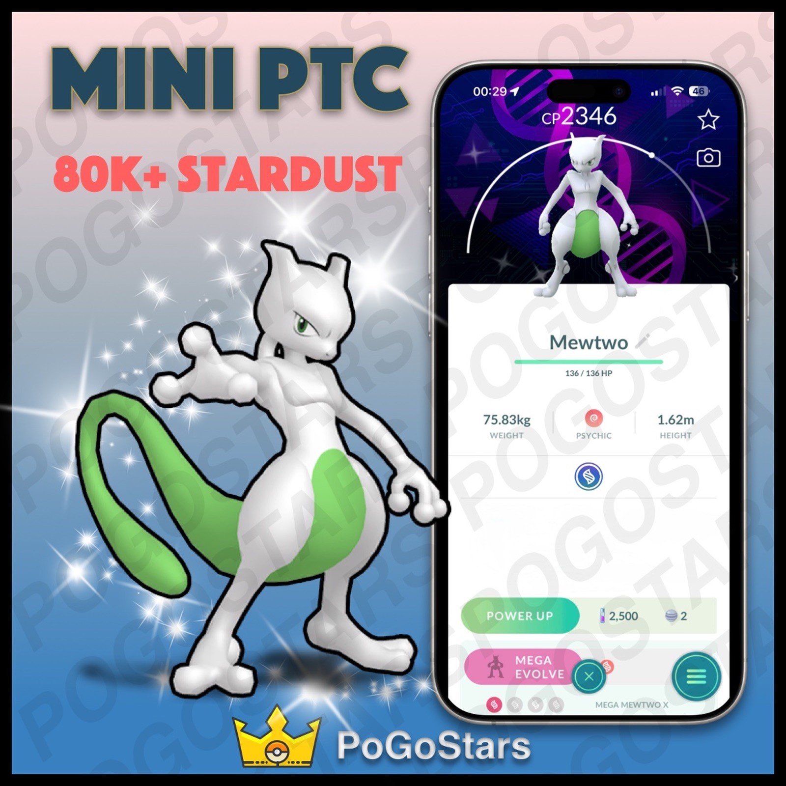 Pokémon PTC Go – Shiny Mewtwo – GO Fest 2026✨Special Background✨