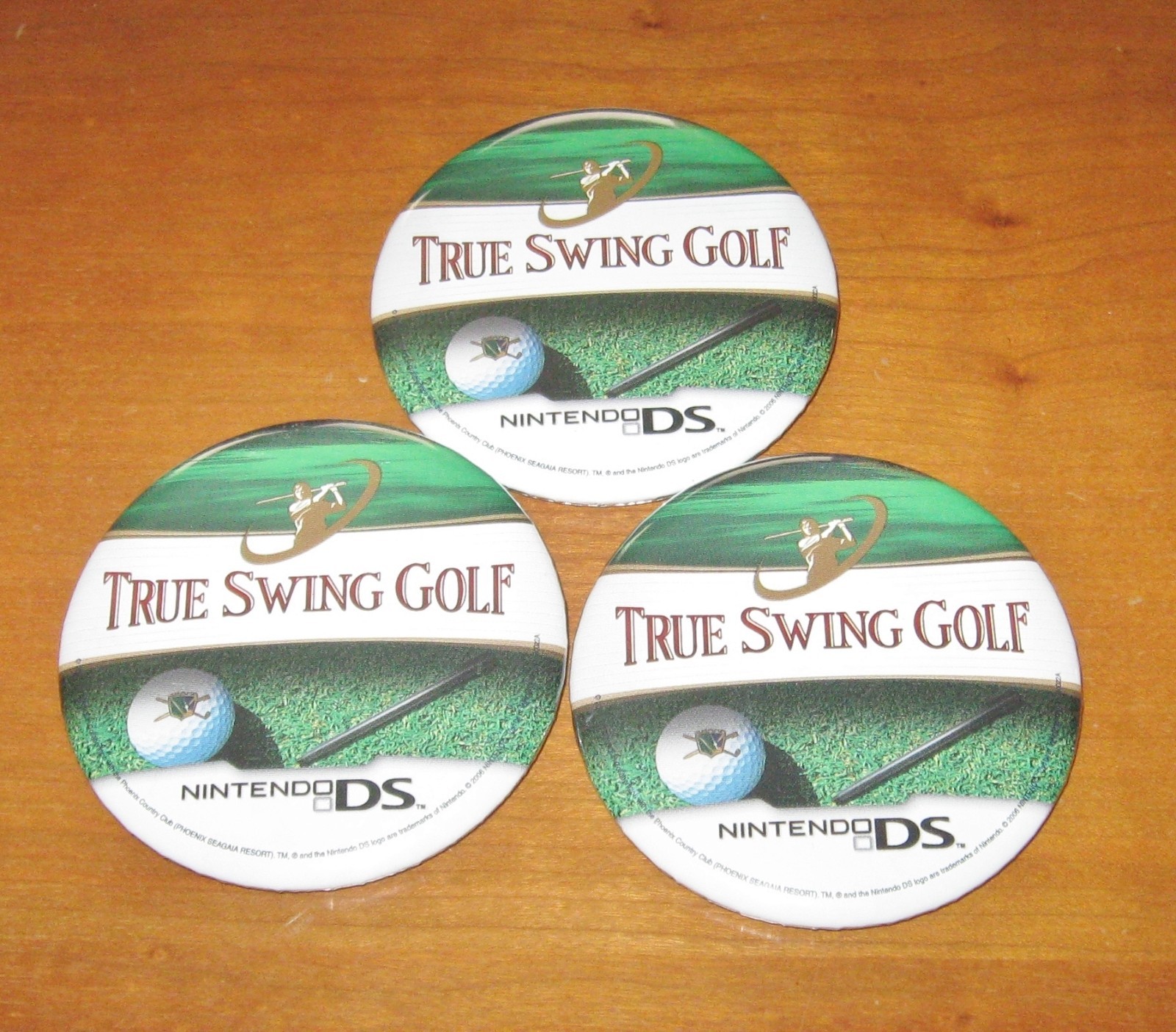 True Swing Golf Nintendo DS Vintage Video Game Promo Badges Phoenix Country Club