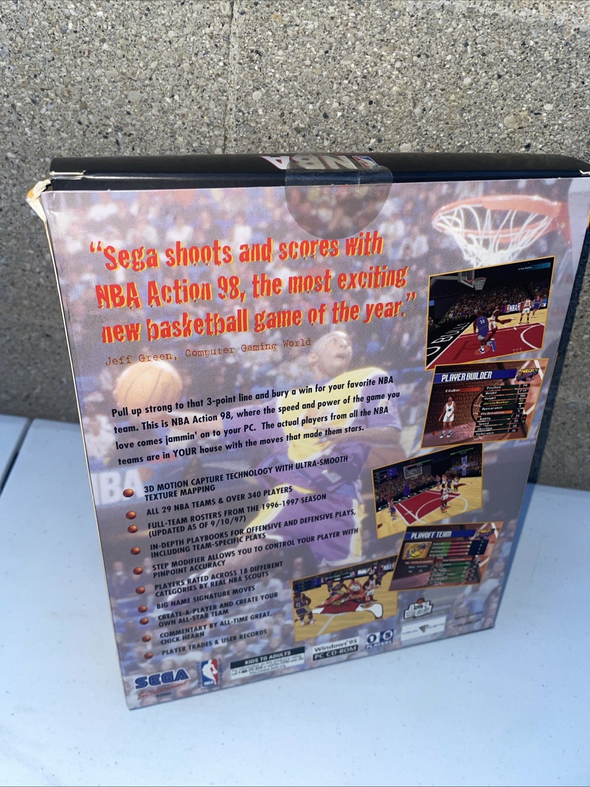 NEW NBA Action 98 PC Big Box Game SEALED CD-ROM Sega Computer 1998 Basketball US
