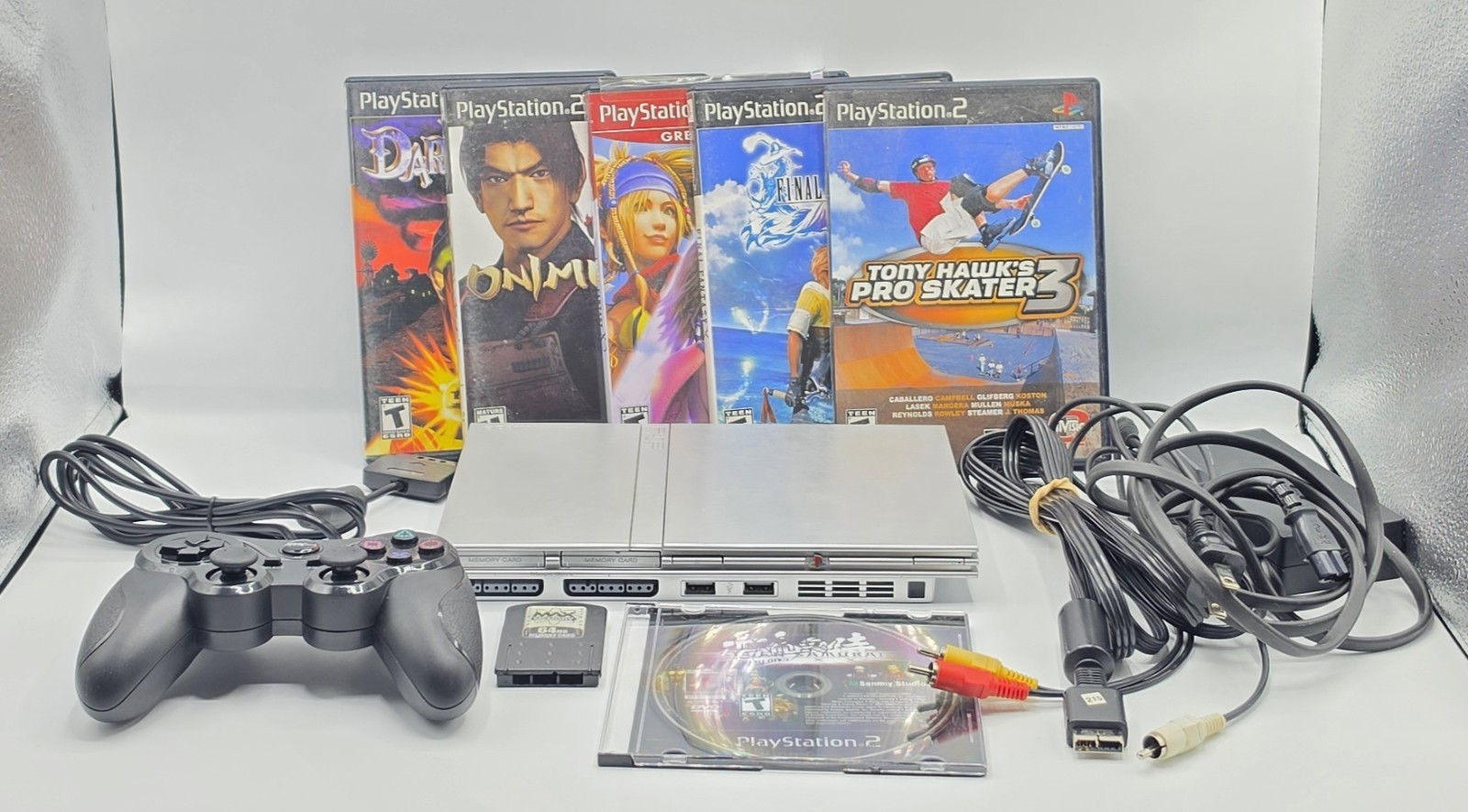 Sony PlayStation 2 PS2 Slim Console Bundle w/memory, Controller And 6 Games