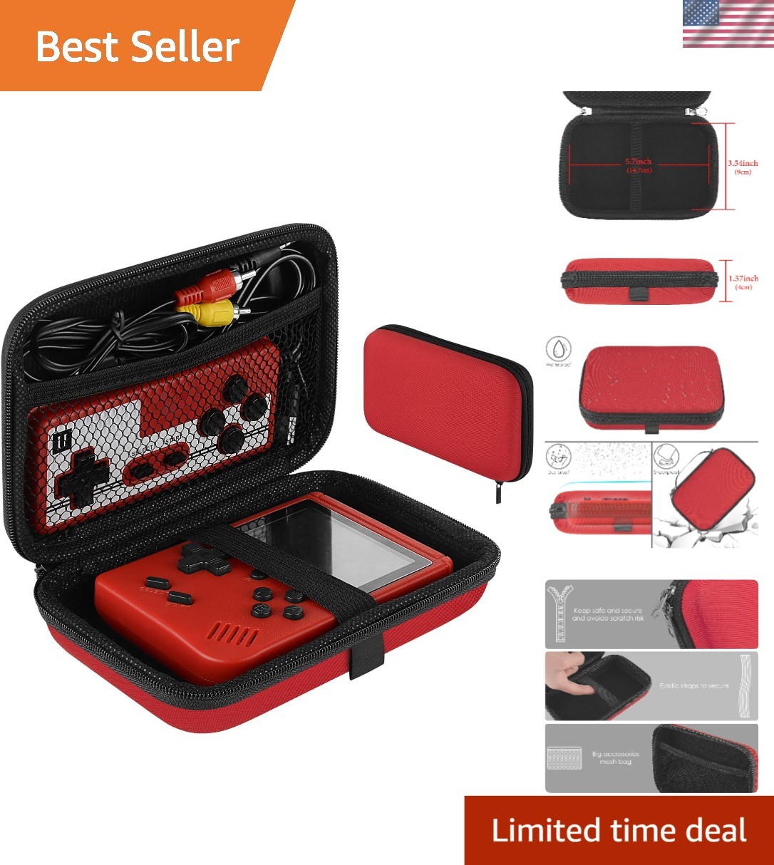 Compact EVA Game Console Case with Mesh Pockets – Ideal for Travel, 6.3″ x 4.13″