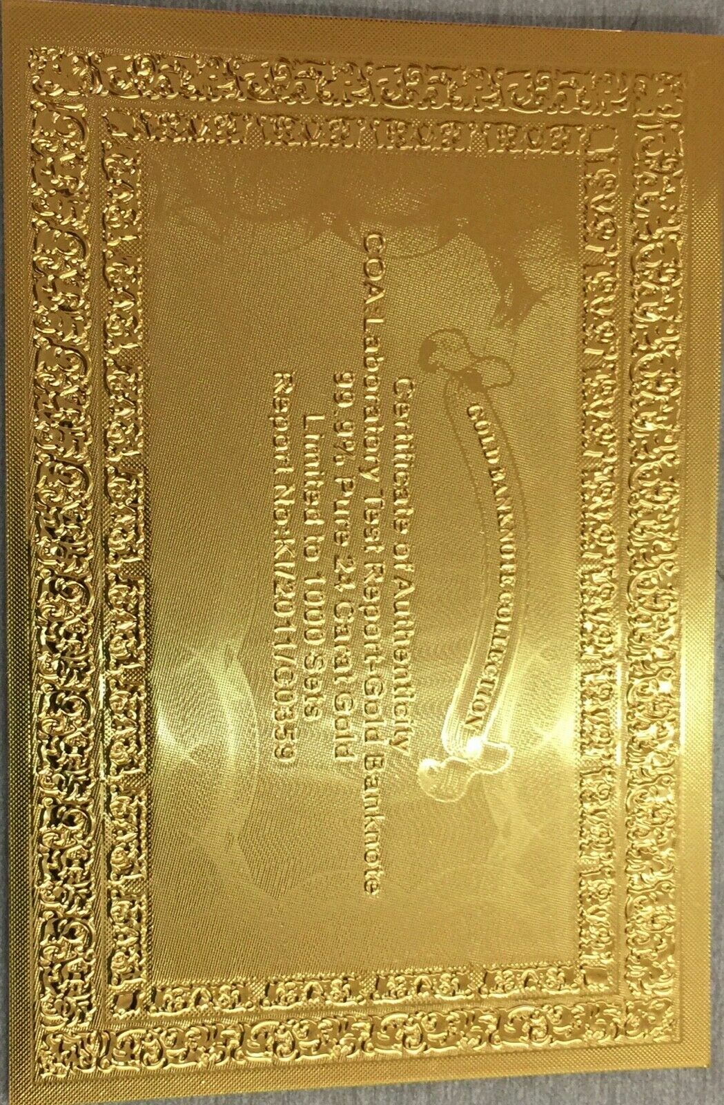 1864 US $100 Gold Civil War Banknote With bag and certificate