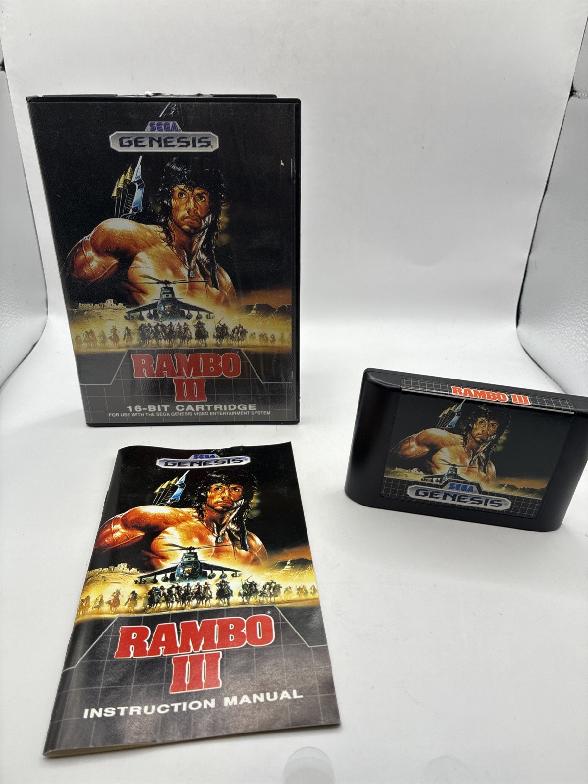 SEGA GENESIS RAMBO 3 COMPLETE IN BOX CIB RARE AUTHENTIC