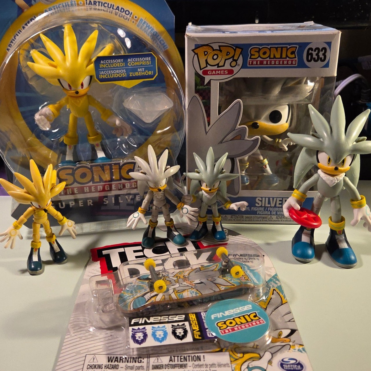Silver The Hedgehog Merchandise Figure Lot, Jazwares, Jakks Pacific, Sonic