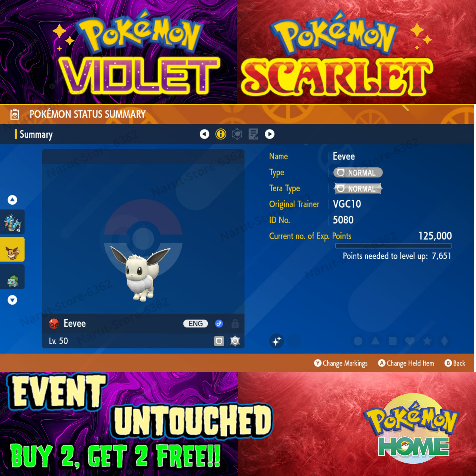 Eevee Shiny VGC 2010🌟 Event Untouched for 🔥Pokémon Scarlet & Violet🔥