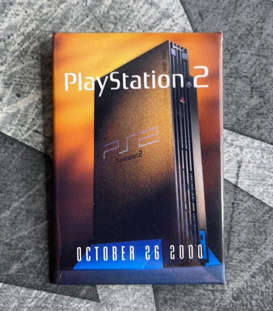 Sony PlayStation 2 Pinback Button PS2 2000 – Launch Day Promo Pin – Video Game