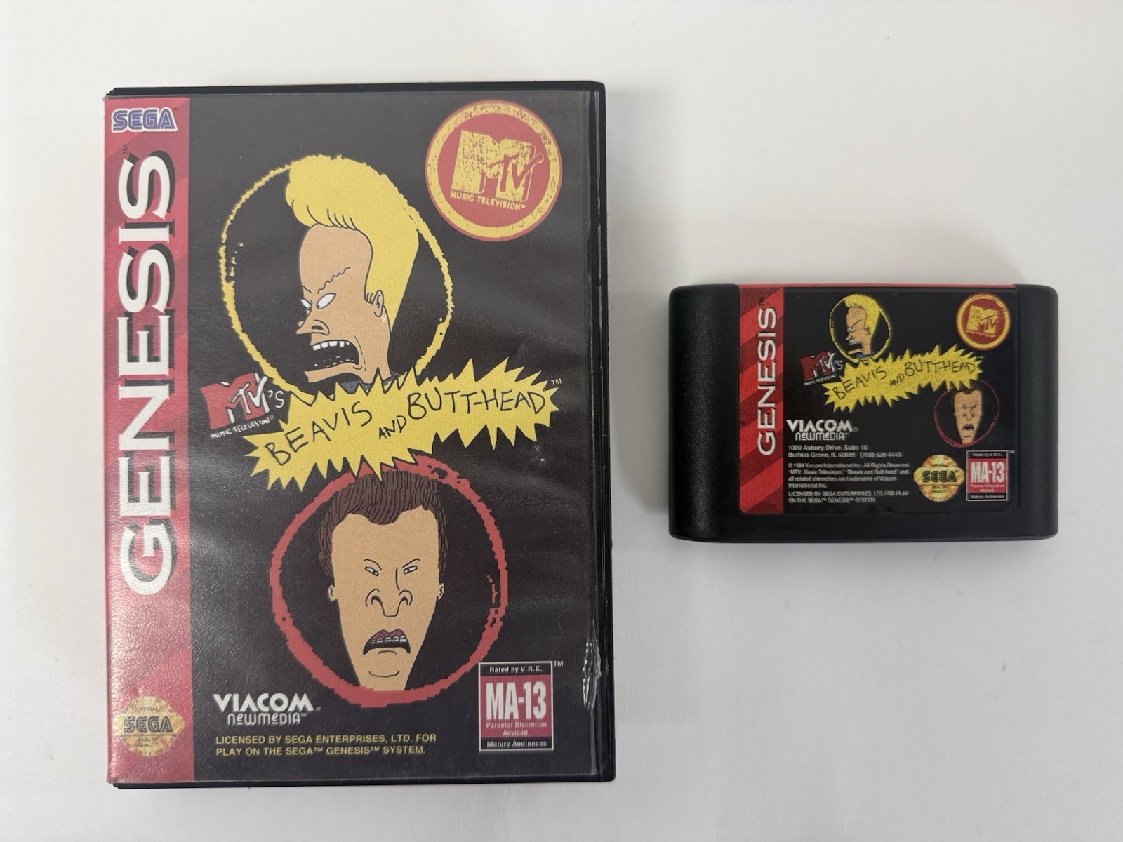 Beavis and Butt-Head (Sega Genesis) Game – Cartridge & Case – No Manual – TESTED