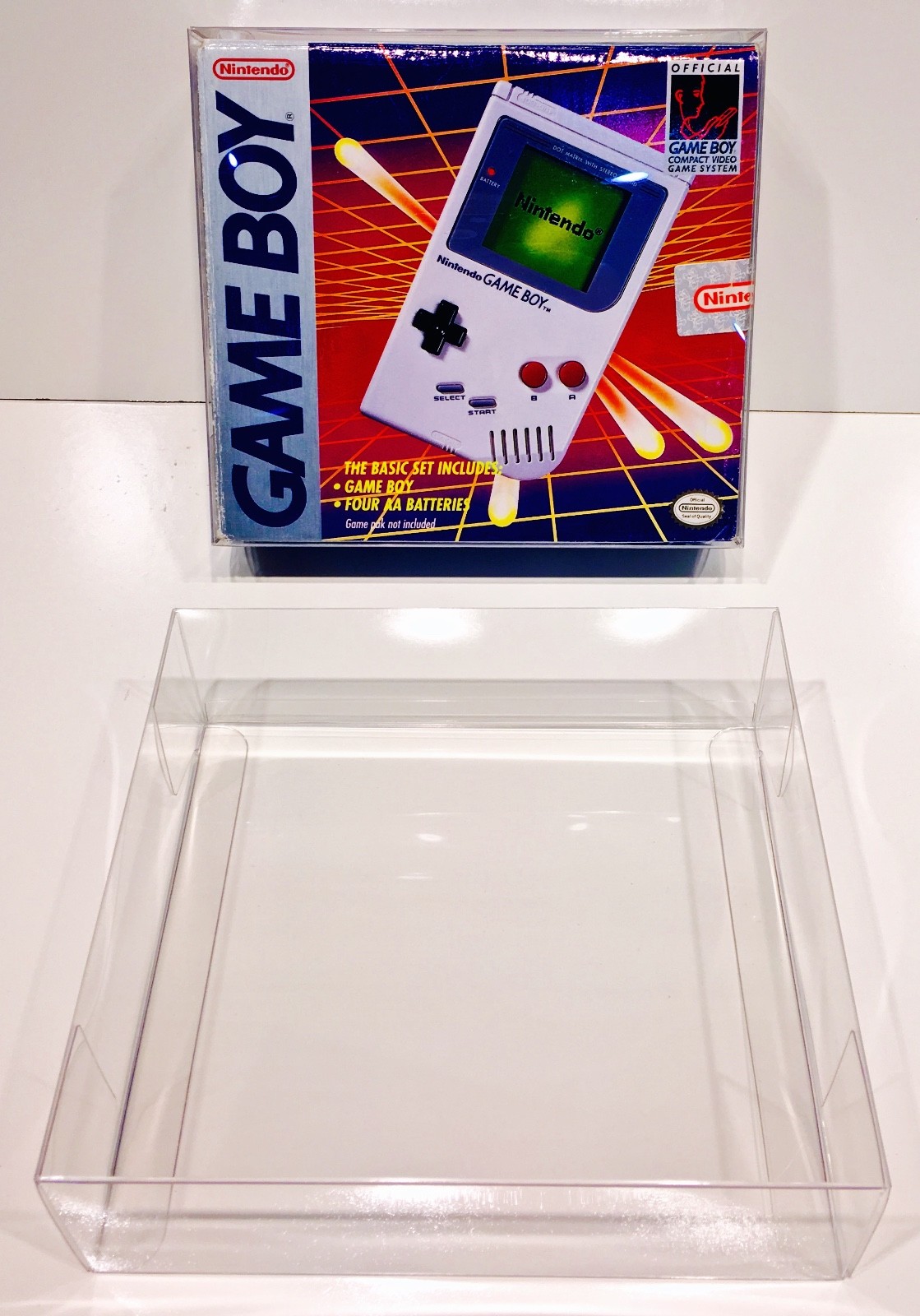 1 Clear Box Protector For The ORIGINAL GAME BOY PINK/PURPLE Console Box Case