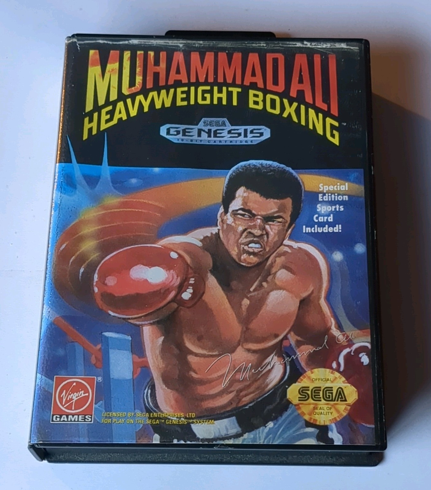 Virgin Games Muhammad Ali Heavyweight Boxing CIB + Sports Card Insert Genesis
