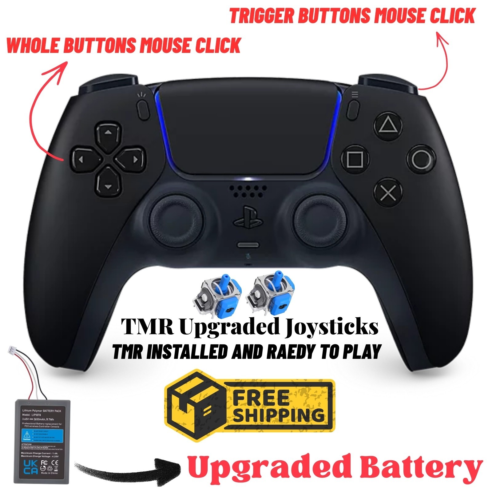 Ps5 Dualsense Controller TMR – DRIFT PROOF – WITH CUSTOM MODS