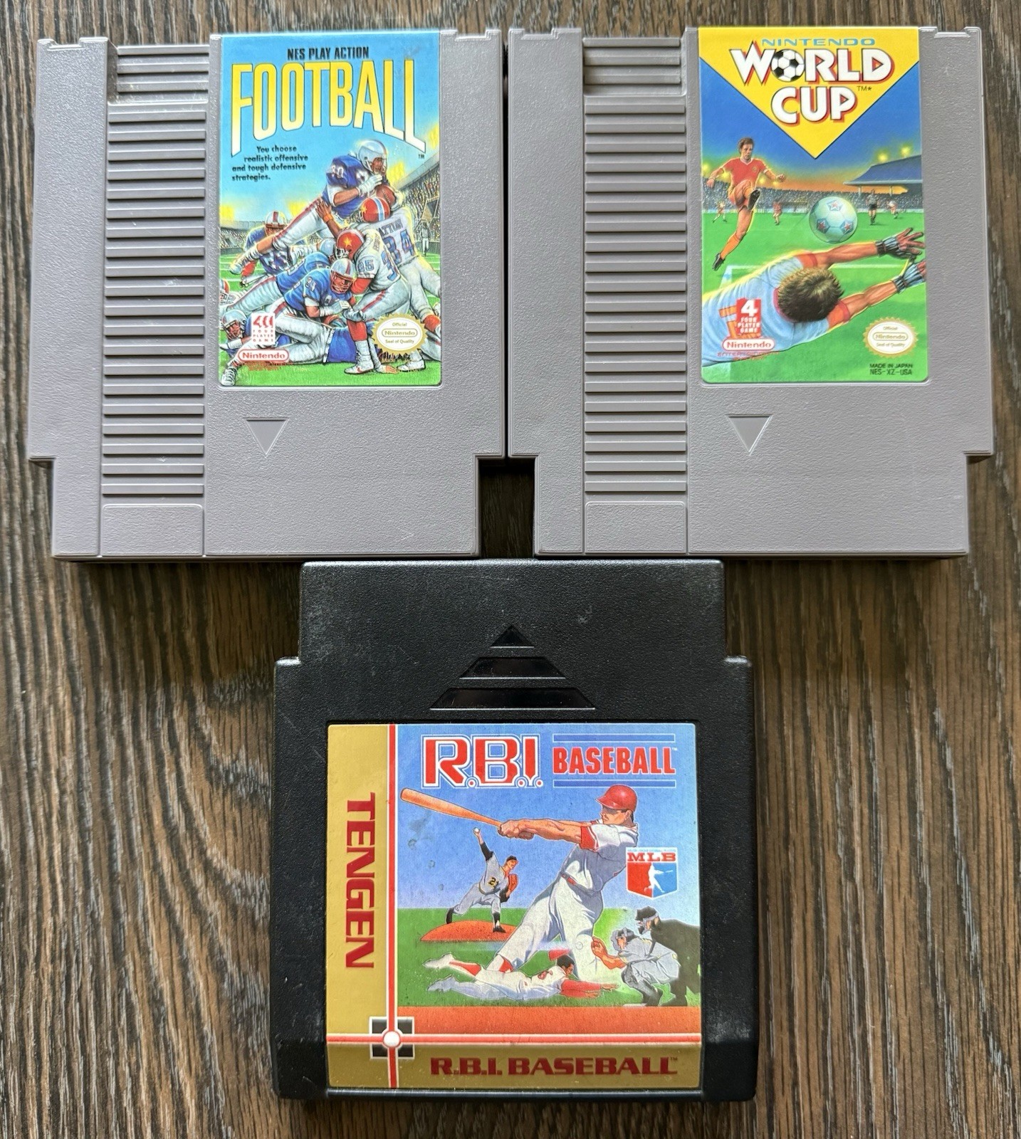 Nintendo NES Lot of 3! Play Action Football, World Cup & RBI Baseball CARTS ONLY